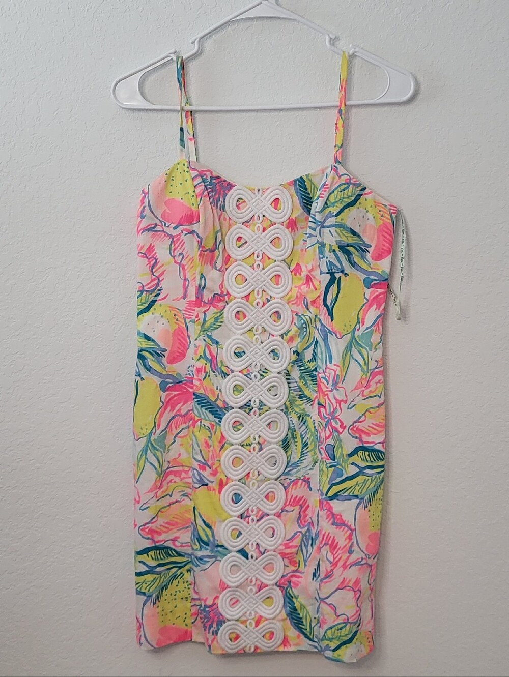 Lilly Pulitzer "Shelli" stretch shift dress featuring a vibrant "Fiesta Bamba"